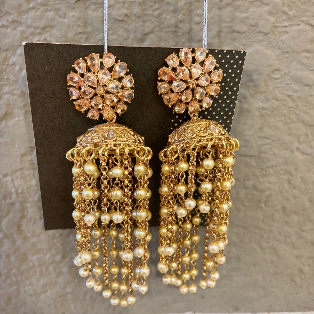 Earrings. Excellent Condition. Dazzling Stunning. Amritsari Lightweight Pair.